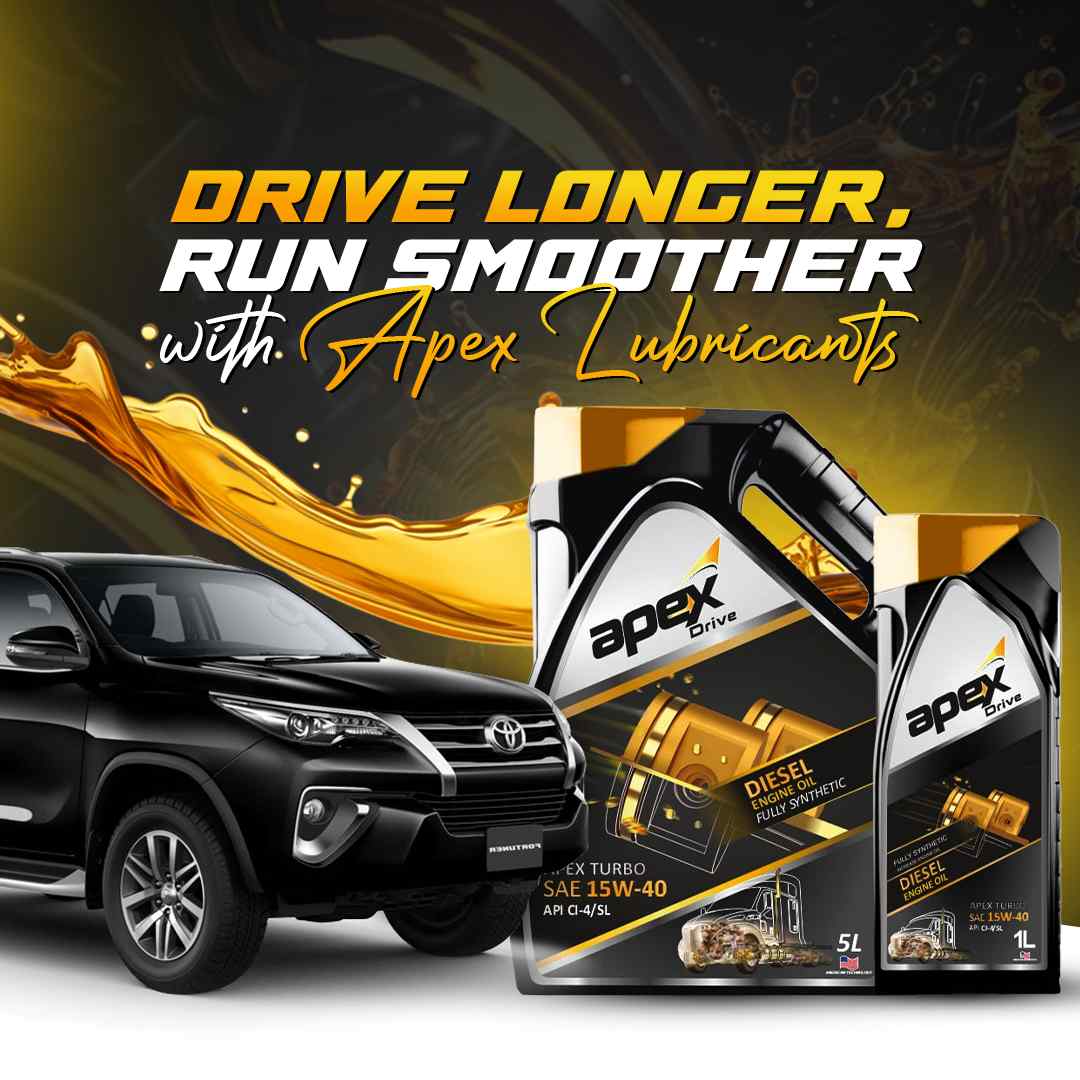 Instagram and facebook post design for Apex Drive Lubricants awareness - designed by umaid sadiq